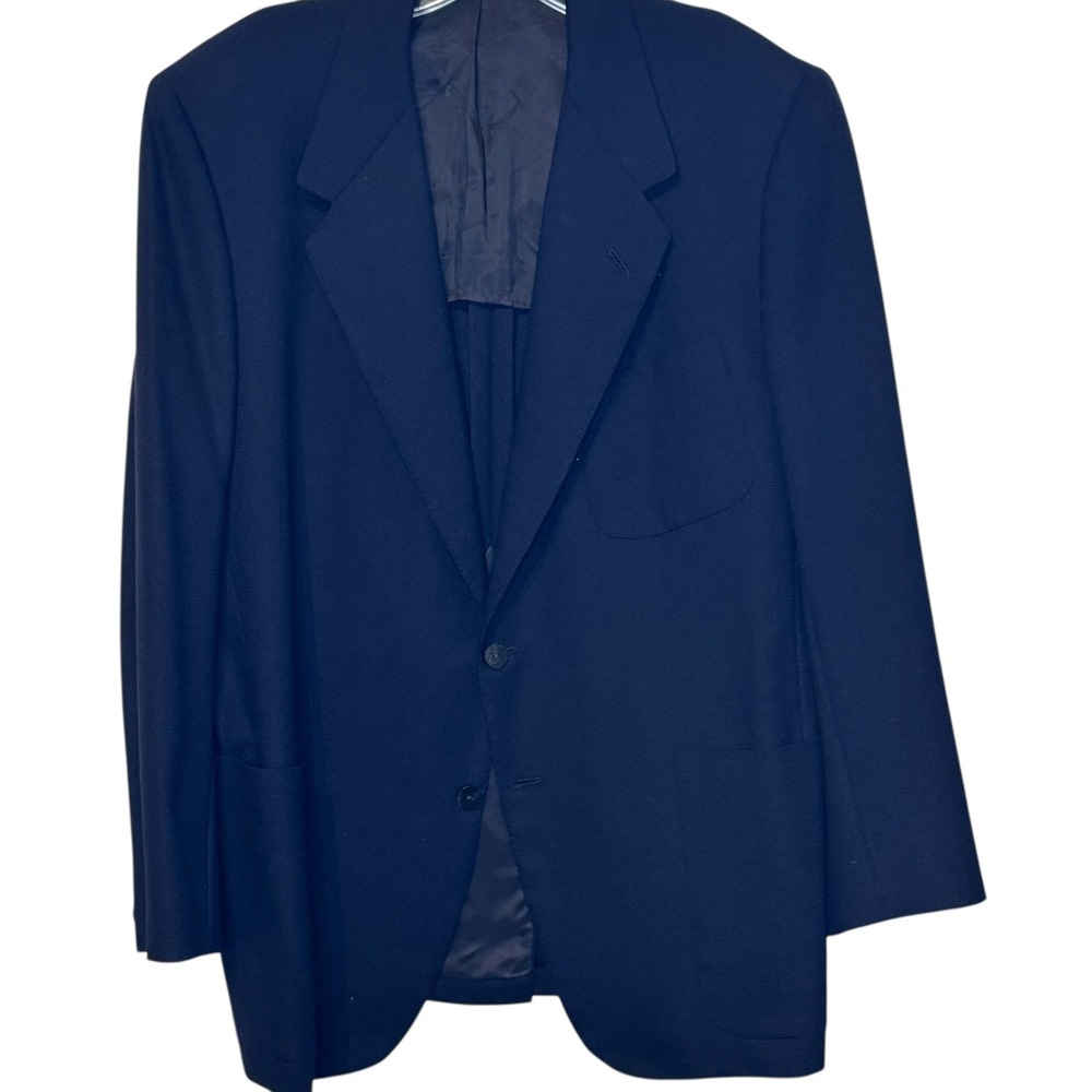 Oxxford‎ Men's Coat Gotham Partially Lined Double Vent 2-Button Blazer Navy 44R